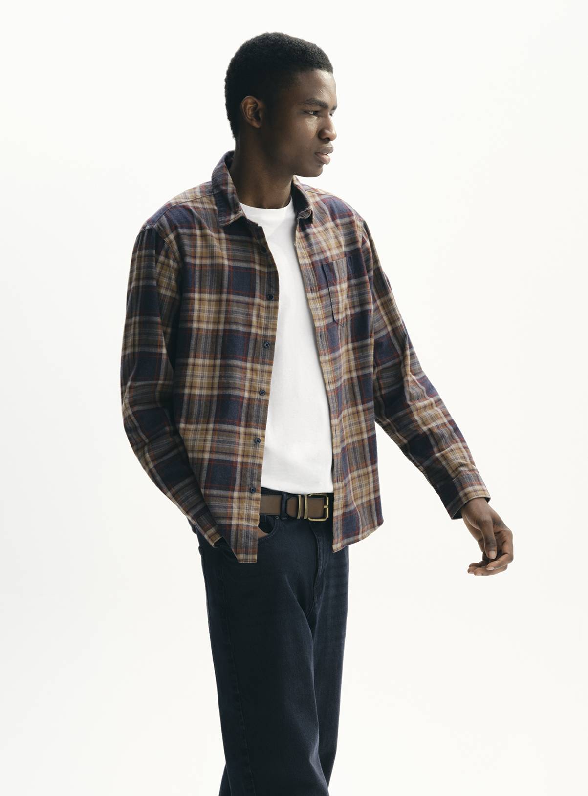 Multi-Check Brushed Cotton Shirt XXXL - Image 1